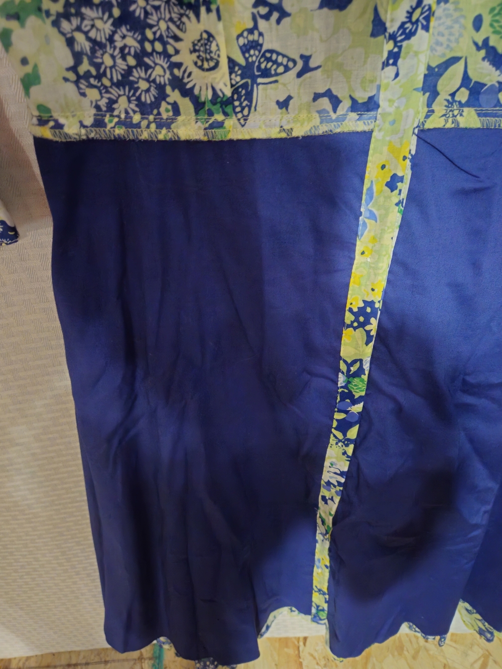 Talbots Blue & Green Floral Tie-Waist Midi Dress Size M 100% Cotton - Picture 7 of 10